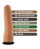 Blush Lock On 7" Dynamite Dildo w/Suction Cup Adapter - Mocha