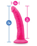 Blush Neo Elite 7.5" Silicone Dual Density Cock - Neon Pink