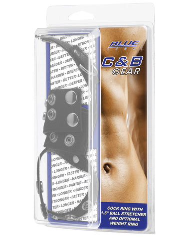 C&B Cock Ring w/1.5" Ball Stretcher & Optional Weight Ring