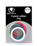 1.5" Rubber Cock Ring Set - Rainbow Pack of 5, Penis Enhancement,- www.gspotzone.com