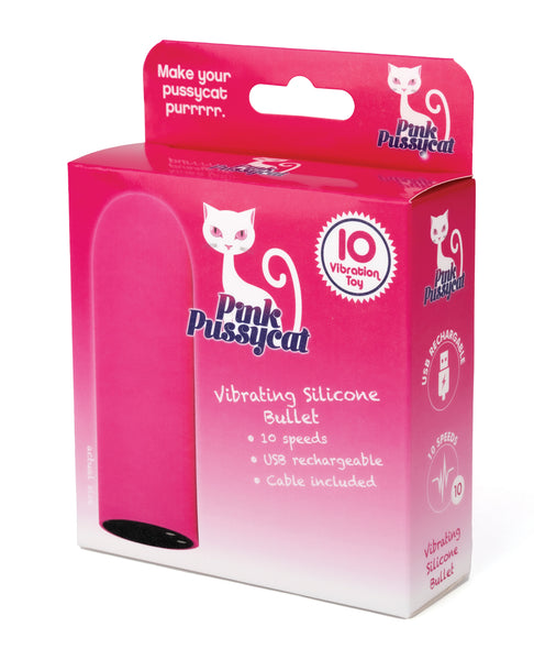 Pink Pussycat Vibrating Silicone Bullet