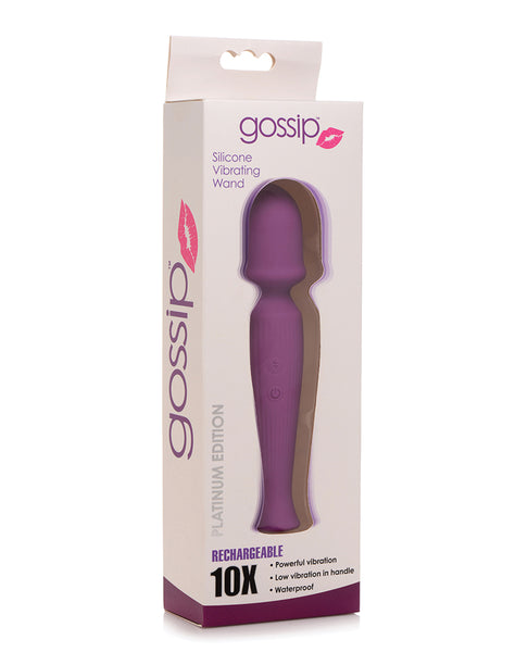 Curve Novelties Gossip Silicone Vibrating Wand 10x - Violet