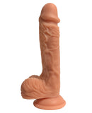 Curve Novelties Easy Rider Dual Density 8" Silicone Dong w/Balls - Vanilla