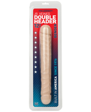 12" Jr. Double Header Bender - White, Dongs & Dildos,- www.gspotzone.com