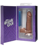6" Realistic Cock w/Balls - Brown, Dongs & Dildos,- www.gspotzone.com