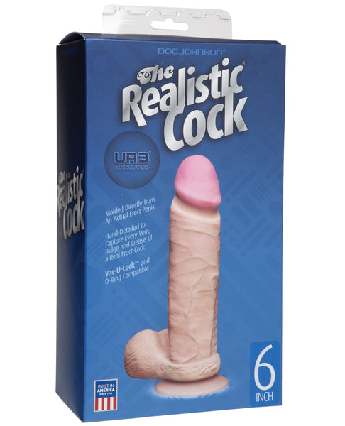 Realistic 6" Ultraskyn Cock w/Balls - White