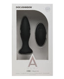 A Play Rechargeable Silicone Beginner Anal Plug w/Remote - Black