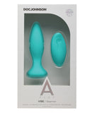 A Play Rechargeable Silicone Beginner Anal Plug w/Remote - Teal