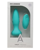 A Play Thrust Adventurous Rechargeable Silicone Anal Plug w/Remote - Teal