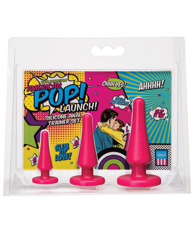American Pop Launch Silicone Anal Trainer Set - Pink, Anal Products,- www.gspotzone.com