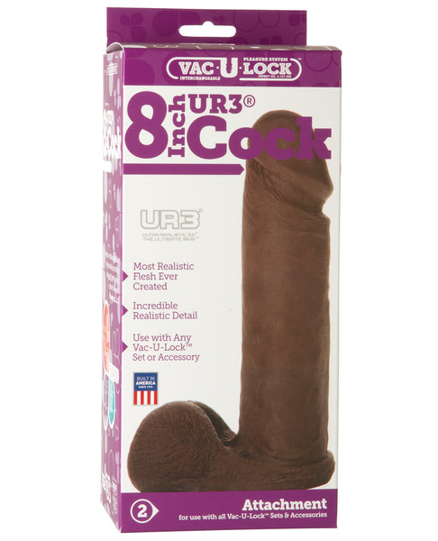 Vac-U-Lock 8" Ultraskyn Cock Attachment - Black