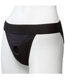 Vac U Lock Panty Harness w/Plug Full Back S/M - Black