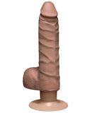 The Vibrating Realistic 7" Ultraskyn Slim Cock w/Balls - Brown