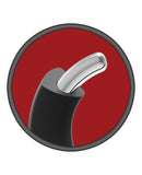 Kink Hybrid Silicone Covered Metal Cock Ring - 35 mm Black