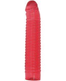 Vivid 7" Pink Ribbed Jelly w/Penis Head - Sunrise