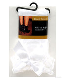 Nylon Anklet w/Ruffle & Satin Bow White O/S