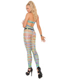 Vivace Halter Bodystocking in Geometric Print Multi Color O/S