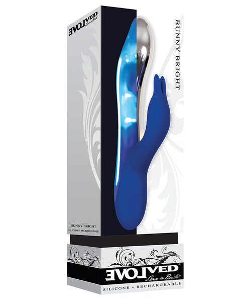 Evolved Bunny Bright Light Up Metallic Vibrator - Dark Blue G Spot Zone Evolved Bunny Bright Light Up Metallic Vibrator - Dark Blue G Spot Zone