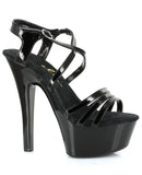 Ellie shoes dreamer 6" stiletto w/2" platform black