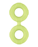 Forto F-81 47mm Double Ring Liquid Silicone Cock Ring - Glow in the Dark