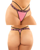 Vibes Buddy Sexy Bitch Lace Panty & Micro Thong Black/PNK QN