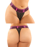 Vibes Buddy Pack Pussy Power Micro Brief & Lace Thong Pnk/Blk QN