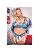 Vibes No Fuck Given Bralette & Cheeky Panty Monday Blue QN