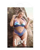 Vibes Plur Bralette w/Removable Hood & Panty Iridescent QN