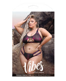 Vibes Fuckin' Perfection Cutout Bralette & Panty Black/Pink QN