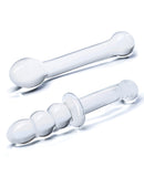 Glas 2 pc G-Spot Pleasure Glass Dildo Set - Clear