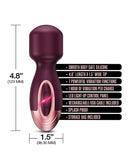 Zola Rechargeable Silicone Mini Wand - Burgundy/Rose Gold