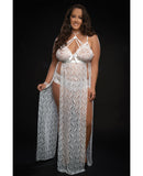 Lace Night Gown w/Lace Pany White QN