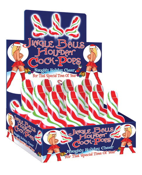 Jingle Balls Holiday Cock Pops Display - Display of 12
