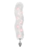 Foxy Tail Light Up Faux Fur Butt Plug - White