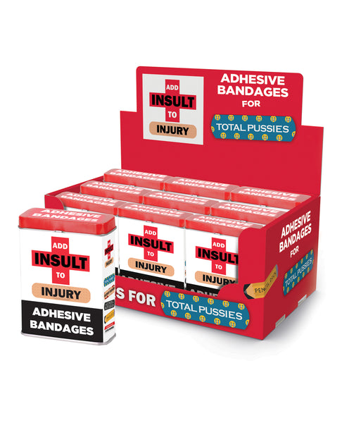 Add Insult to Injury Plasters w/Assorted Sayings - Box of 25 Display of 12