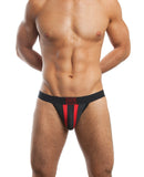 Jack Adams Racer Jockstrap Extremely Soft Four Way Stretch Mesh - Black/Red