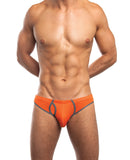 Jack Adams Fargo Low Rise Brief w/Bodyflex Stretch & Open Back - Orange/Grey
