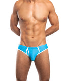 Jack Adams Fargo Low Rise Brief w/Bodyflex Stretch & Open Back - Turquoise/White