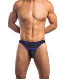 Jack Adams Bodyflex Mesh Thong - Black/Purple