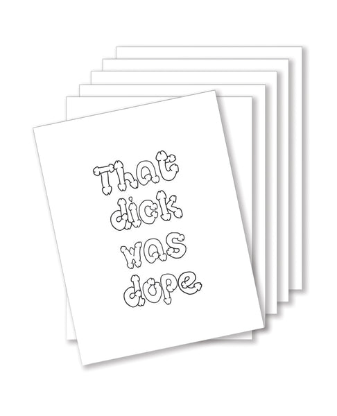 Dope Dick Naughty Greeting Card - Pack Of 6