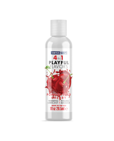 Swiss Navy 4 in 1 Flavors Poppin Wild Cherry - 1 oz