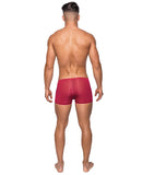 Seamless Sleek Short w/Sheer Pouch - Red