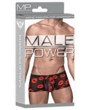 Kiss Me Stretch Mesh Mini Short - Black/Red