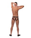 Cage Matte Strappy Ring Jock - Black