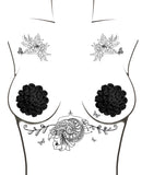 Burlesque Nightfall Roses Reusable Silicone Nipztix - Black O/S