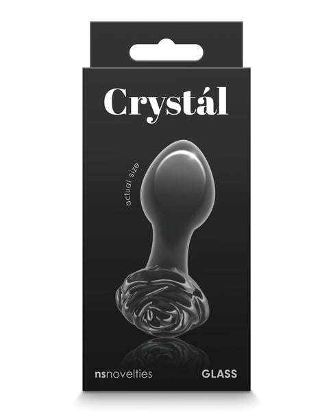 Crystal Rose Butt Plug - Black