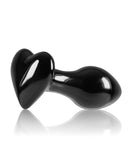 Crystal Heart Butt Plug - Black