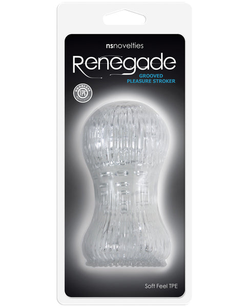 NS Novelties Renegade Grooved Pleasure Stroker - Clear