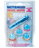 Waterproof Mini Mite Vibrator w/4 Heads - Blue