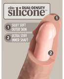 King Cock Elite 7" Dual Density Vibrating Silicone Cock w/Remote - Light